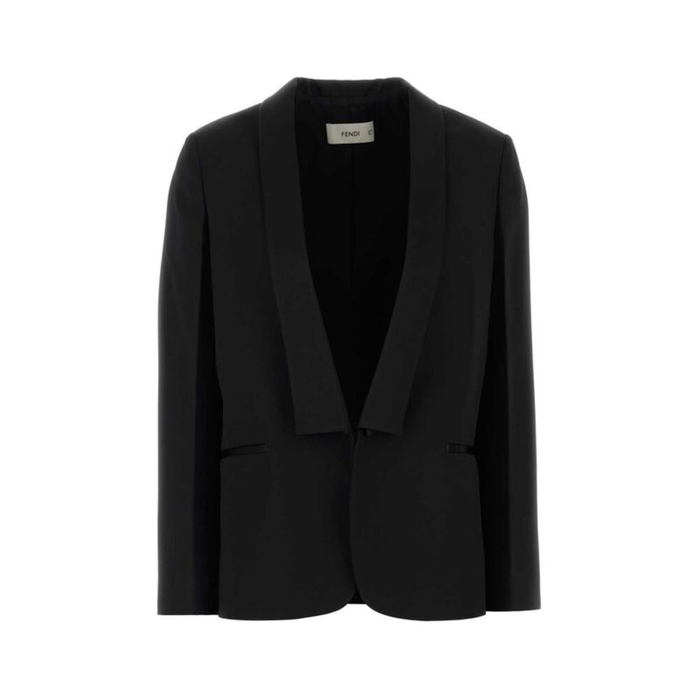 Fendi Women Black Grain De Poudre Blazer